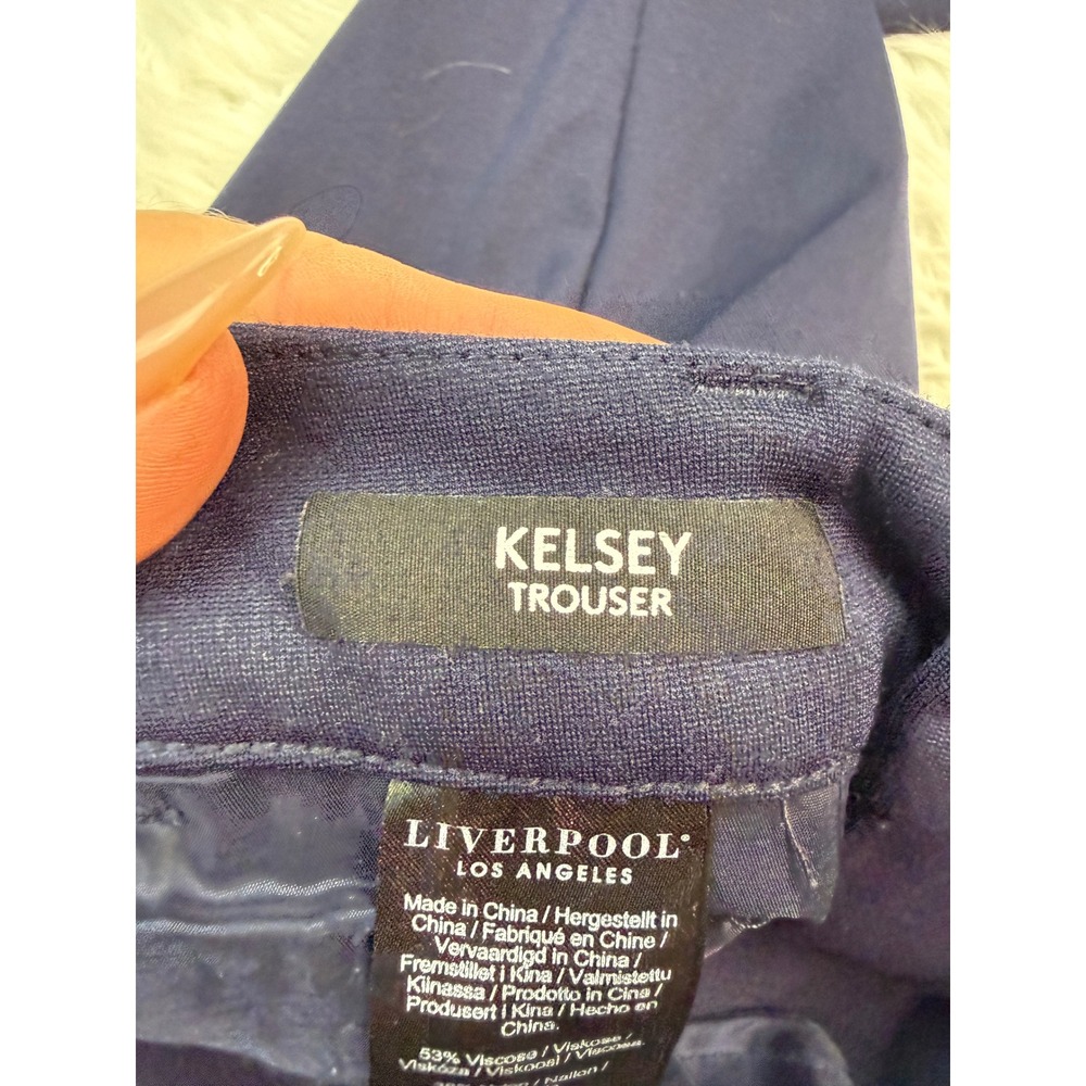 Liverpool Los Angeles Kelsey Trouser Cadet Blue Knit Pants Navy 4/27 Workwear - Picture 7 of 11